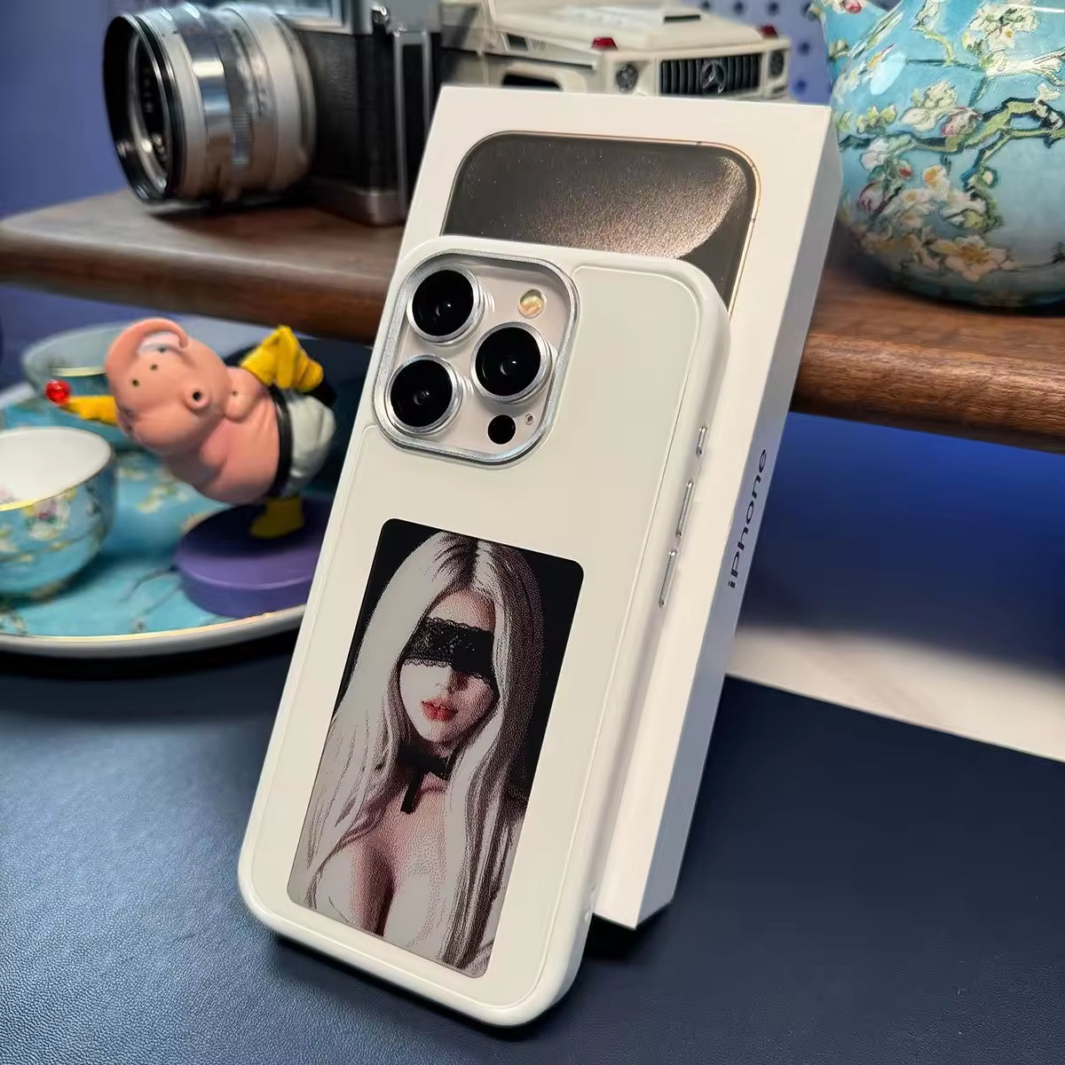 Smart E Ink Screen Display Cute Case for Girls 360 Bumper Premium Shockproof Mobile Phone Case 15 Pro 14 Pro Max