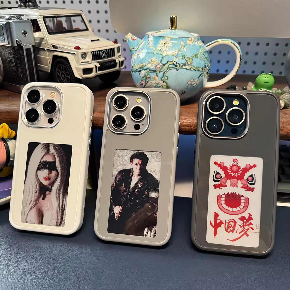 Smart E Ink Screen Display Cute Case for Girls 360 Bumper Premium Shockproof Mobile Phone Case 15 Pro 14 Pro Max