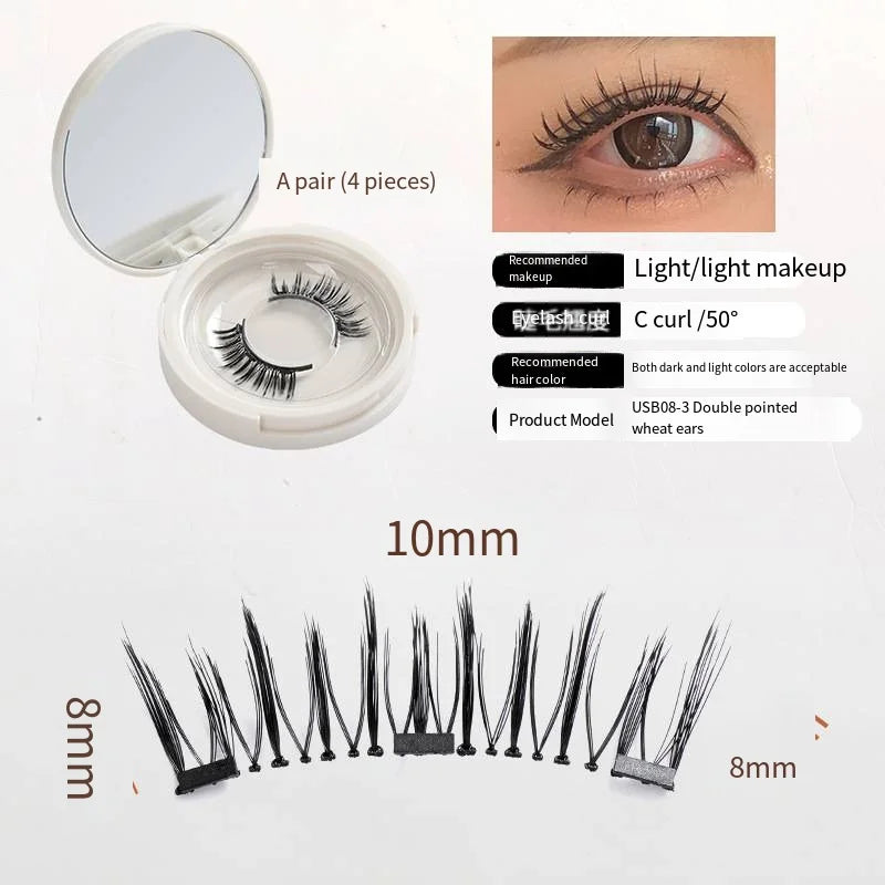 Magnetic Eyelashes New Products Handmade No Glue Needed No Eyeliner False Eyelashes Soft Magnets Quantum Magnetic Lashes Set