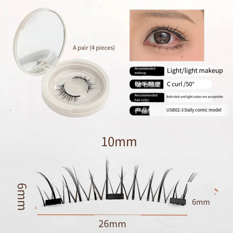 Magnetic Eyelashes New Products Handmade No Glue Needed No Eyeliner False Eyelashes Soft Magnets Quantum Magnetic Lashes Set