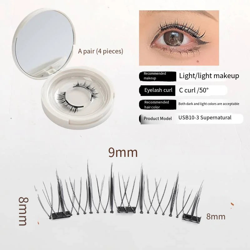 Magnetic Eyelashes New Products Handmade No Glue Needed No Eyeliner False Eyelashes Soft Magnets Quantum Magnetic Lashes Set