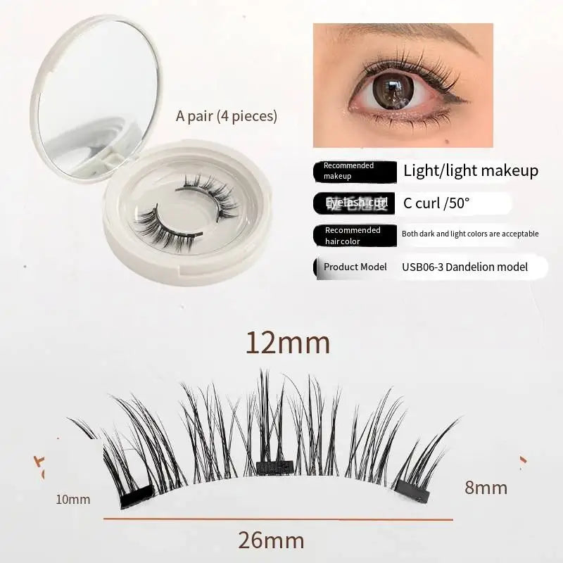 Magnetic Eyelashes New Products Handmade No Glue Needed No Eyeliner False Eyelashes Soft Magnets Quantum Magnetic Lashes Set