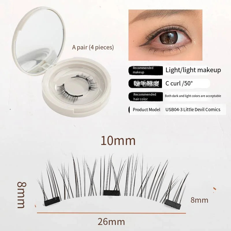 Magnetic Eyelashes New Products Handmade No Glue Needed No Eyeliner False Eyelashes Soft Magnets Quantum Magnetic Lashes Set