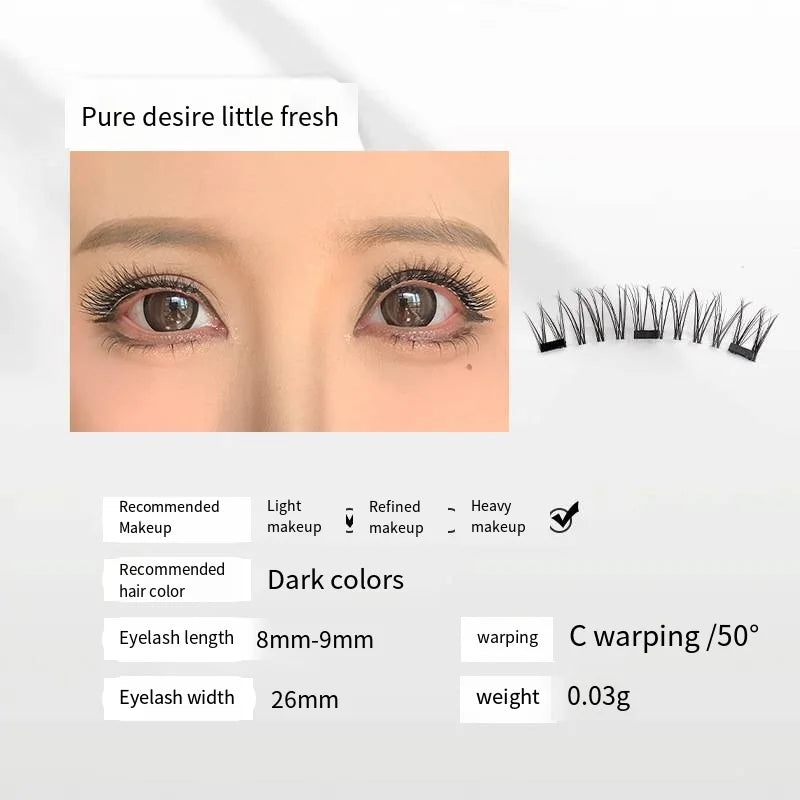 Magnetic Eyelashes New Products Handmade No Glue Needed No Eyeliner False Eyelashes Soft Magnets Quantum Magnetic Lashes Set