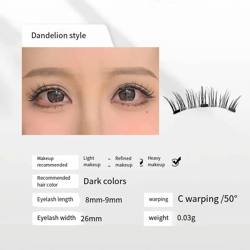 Magnetic Eyelashes New Products Handmade No Glue Needed No Eyeliner False Eyelashes Soft Magnets Quantum Magnetic Lashes Set